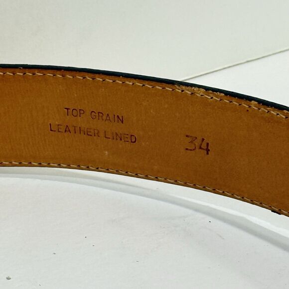 Vintage Western Tooled Leather Belt German Silver Horse Buckle Brown Size 34 - Picture 3 of 16